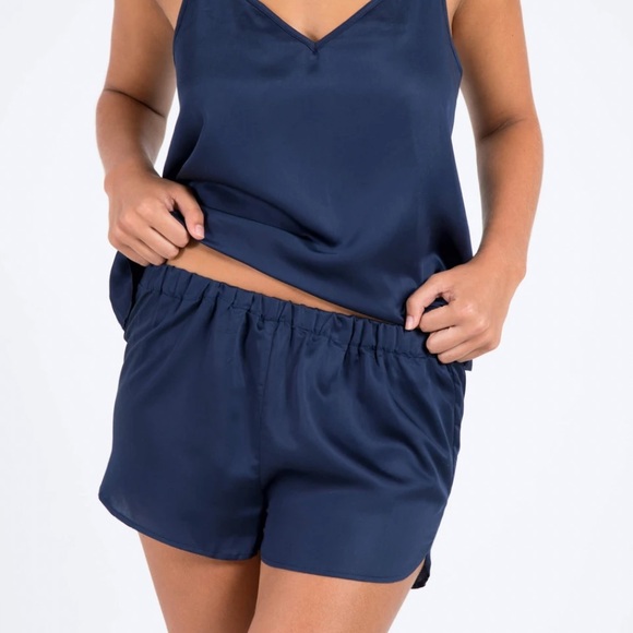 Ettitude Sateen PJ Shorties in Ocean XXL - Picture 2 of 7